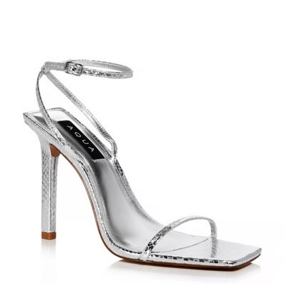 NIB Aqua Silver Snake Sandals Size 10